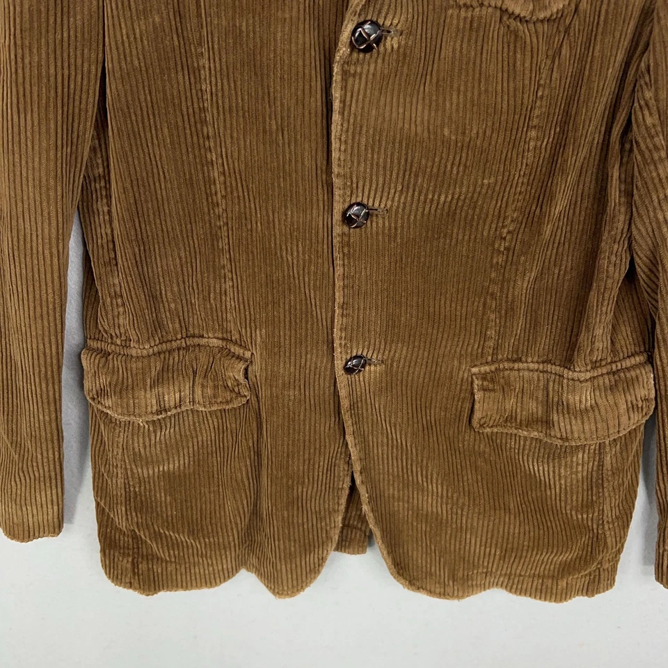 Abercrombie & Fitch Blazer Mens Small Brown Corduroy Sport Coat 3 Button Jacket - Image 3 of 4
