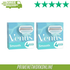 Image of 2 X Gillette Venus Smooth Razor Blade Refills - Pack of 4 100% ORIGINAL ⭐⭐⭐⭐⭐