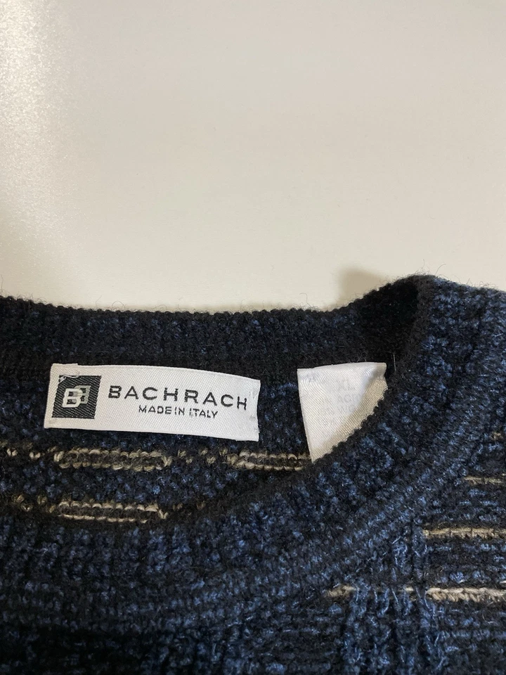 Suéter Tejido Bachrach Vintage Talla M Cuadrado Abuelo Geométrico Hecho en Italia Años 90 Foto 4 de 4
