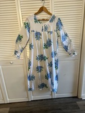 Nightgown Women  s 100 Cotton Large L/S Cottage Hydrangeas Floral New w Tags