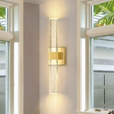 Gold LED Wall Sconce Lights Warm Light Modern Crystal Wall Lights Vanity Ligh...