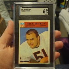 1966 Philadelphia #31 Dick Butkus Rookie SGC 6 Chicago Bears HOF Football Card. rookie card picture