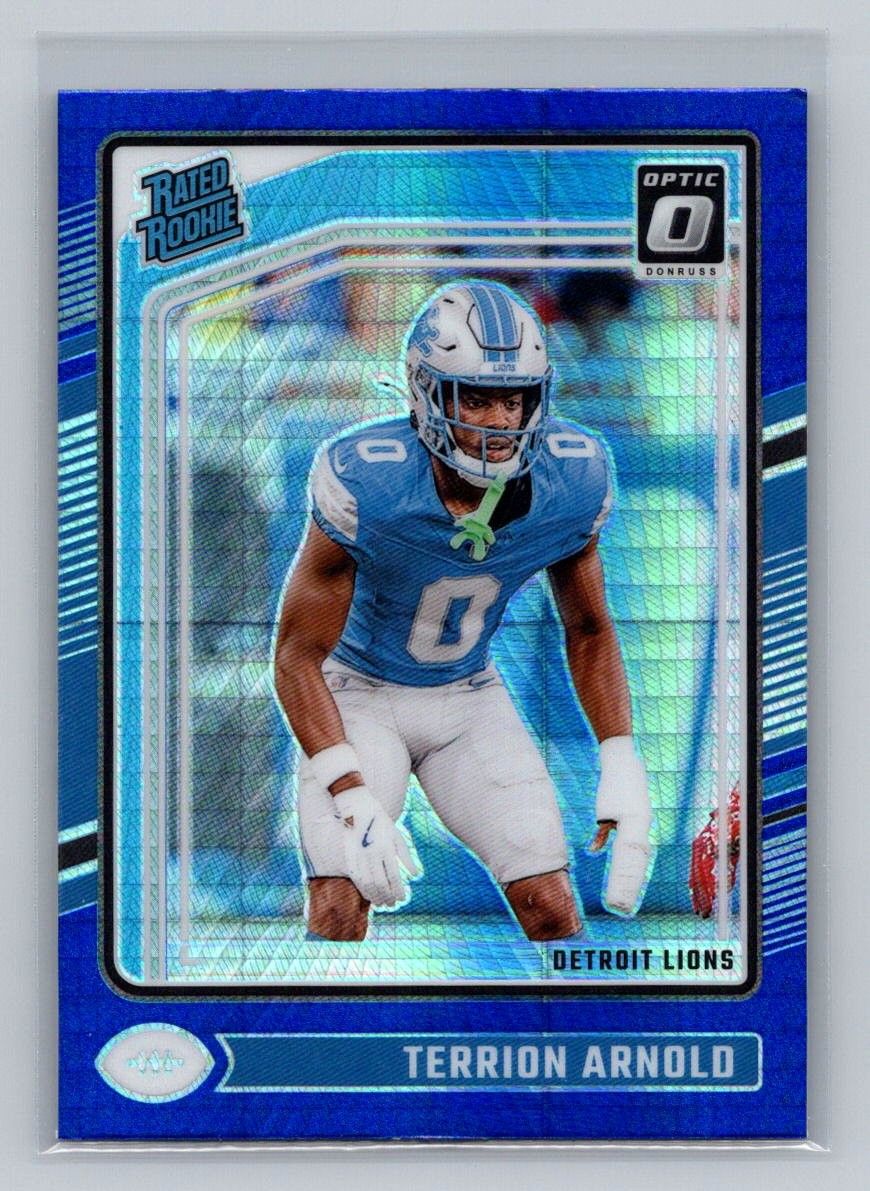 2024 Donruss Optic #290 Terrion Arnold Blue Hyper Color Match RC Rated Rookie