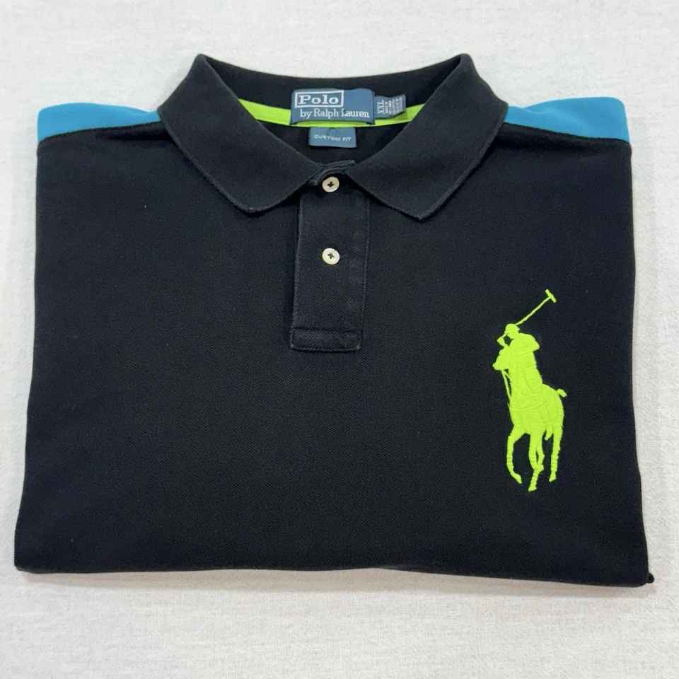 Lot of 3 Ralph Lauren Rugby Polo Shirts Men’s 2XL Custom Slim Fit Big Pony #3 - Image 4 of 4