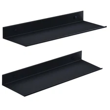 Black Shower Shelves Rustproof & Waterproof 40cm Adhesive Caddy 2 Pack Metal