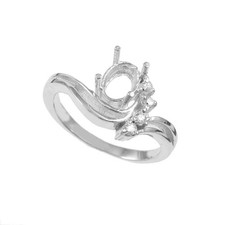 Semi Mount Ring Stone Setting Size 6x8 MM Square Shape 925 Sterling Silver Ring