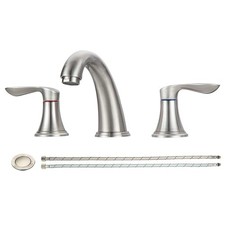 Bathroom Faucet, 8 Inch Bathroom Faucets for Sink 3 Hole, Widespread Brushed ...