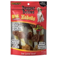 Savory Prime 365 Beggar Bones 5-in-1 Kabobs Grain Free Treats 7.8 in. for Dogs