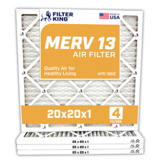 Filter King 20x20x1 Air Filter 4-PACK MERV 13...
