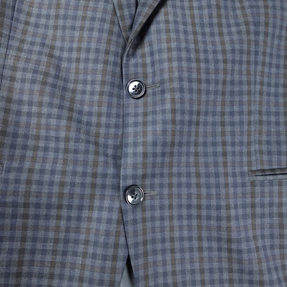 Peter Millar Blazer Mens 42R Gray Check Wool Unstructured Jacket Sport Coat - Image 2 of 4