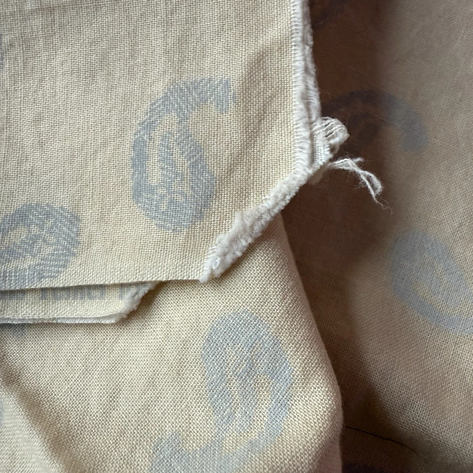 Tela de algodón de cachemira precortada 44” x 36” azul crema/bebé acolchado 100 % algodón Foto 3 de 4