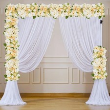 6pcs Artificial Flower Panels Artificial Flower Wall Backdrop Champagne Color