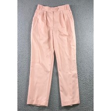 VTG Escada Wool Pleated Trousers Women 27 Peach Pink High Waisted Tapered Pants