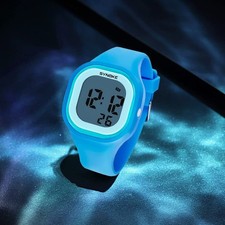 Girls Boy Digital Sports Watches LED Electron Waterproof Luminous Silicone Watch