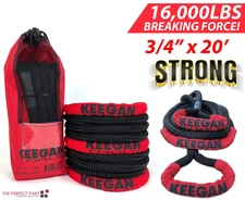 Tow Rope – 1.25"x30' Kinetic Energy Recovery Rope 46,000 lbs with Carry Bag