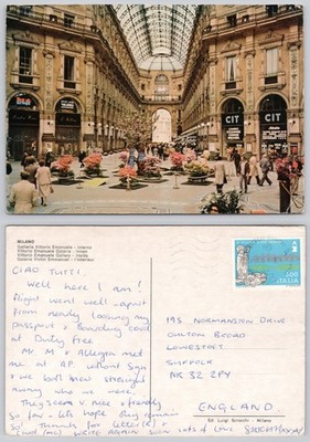 x02985 Galleria Vittorio Emanuele Milano Italien Postkarte 1998 Briefmarke