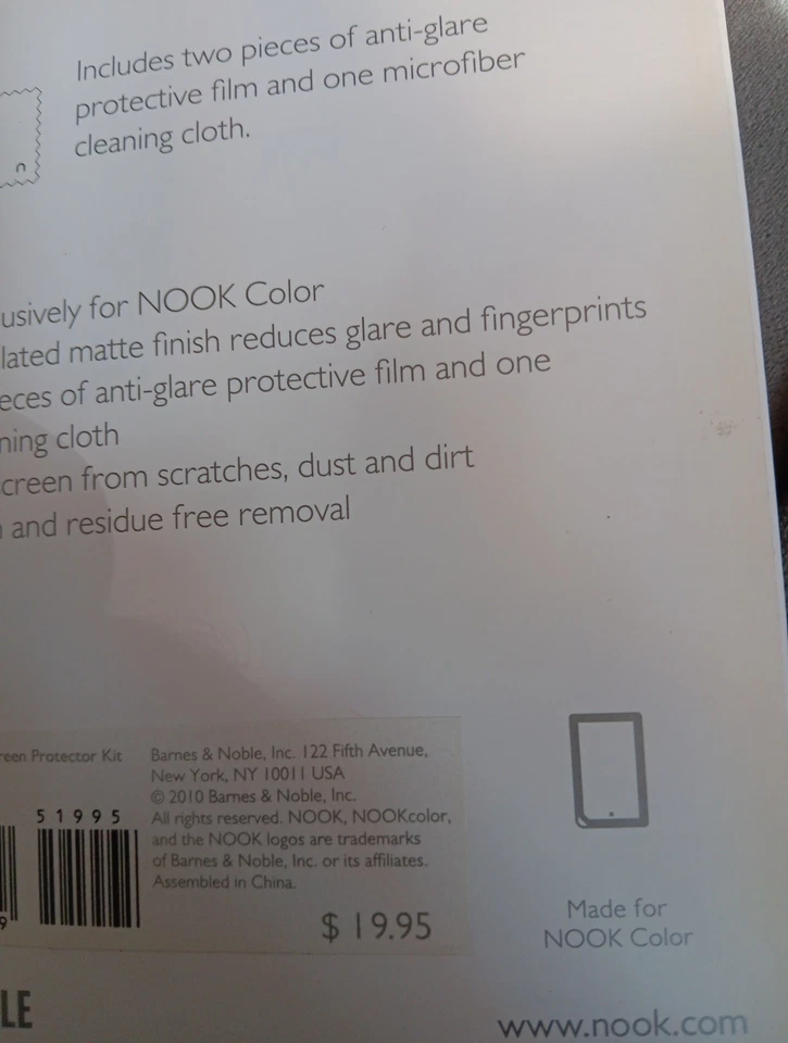 Nook Color AntiGlare Screw Protector Kit 2 Pack Barnes & Noble New Free Shipping - Image 4 of 4