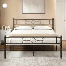 Twin Full Queen Size Metal Bed Frame Platform Headboard Easy Assembly Noise Free