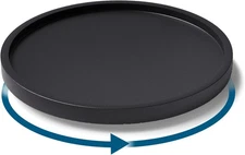 Lazy Susan Organizer for Kitchen,Bamboo Turntable 8.6in, Black 