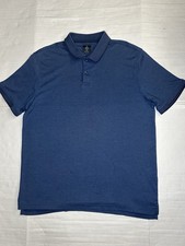 Member's Mark Men's L Polo Shirt Ink Blue Short Sleeve Cotton Blend