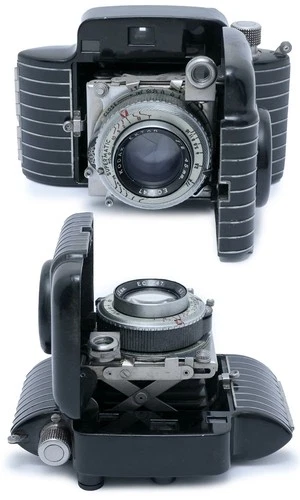 Kodak Bantam Special Supermatic Art Deco Film Folding Camera Ektar 45mm F2 Lens.