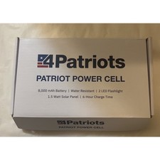 4Patriots Patriot Power Cell 8000mAh Battery 1.5W Solar Panel Portable Charger