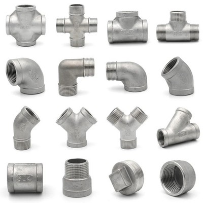 304 Stainless Steel BSP Pipe Fittings 1/4''-2'' Coupler Elbow Tee Cross Adapter