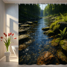 Nature-Inspired Shower Curtain for a Tranquil Bathroom Escape