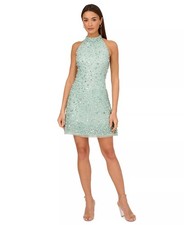 Adrianna Papell Women's Beaded Halter Dress Size 8