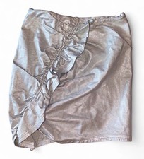 A.L.C. A.L.C. Jupiter metallic silver leather mini skirt Size 4
