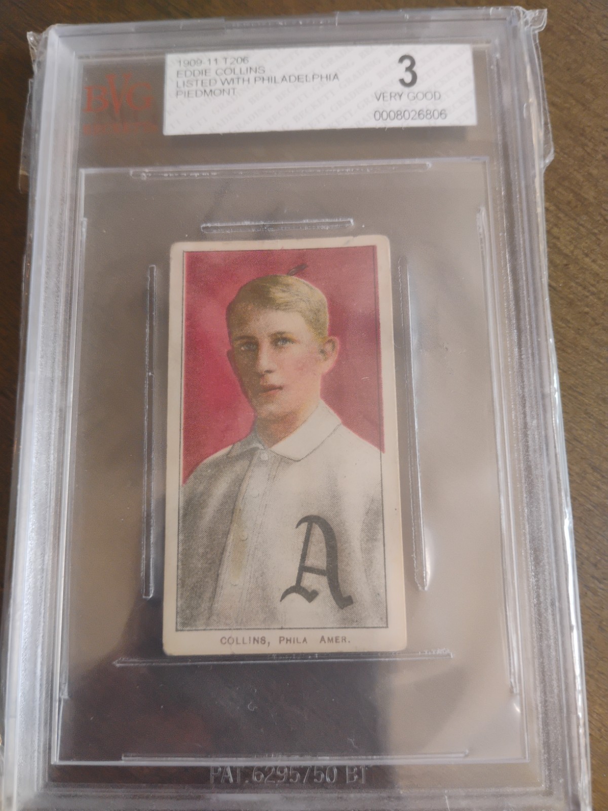 1909-11 T206 - Eddie Collins 350, listed with Philadelphia version   BVG 3