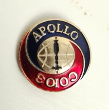 Apollo Soyuz Enamel Lapel Pin Vintage Soviet NASA Space Program Exploration(1)