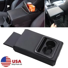 Car Armrest Cover Pad with Cup Holder Memory Foam Armrest Cushion for Most Cars