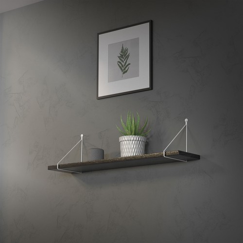 4x Soportes de estante de metal blanco 200 x 250 mm para balda o repisa de pared - Imagen 9 de 9