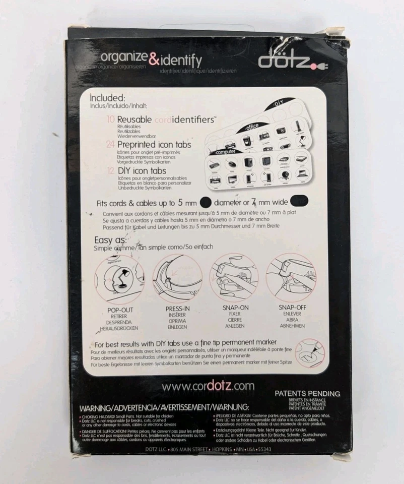 Dotz Colored Cord Identifiers Computer Office Label Icons 10 Pairs  - Image 3 of 3