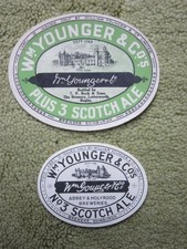 2 x VINTAGE (Pre war?) Wm. YOUNGER  BEER LABELS – BUCK’S BREWERY, LUTTERWORTH