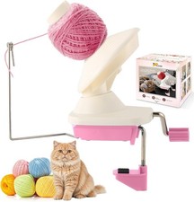 FLKQC Yarn Ball Winder, Hand-Operated Winder Swift Pink