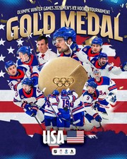 US MENS HOCKEY OLYMPIC GOLD MEDAL 8X10 PHOTO USA TEAM PHOTO