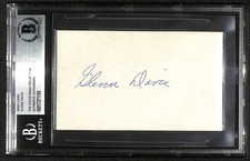 Glenn Davis Heisman Trophy Winner Signed Index Card Beckett Slabbed Autograph