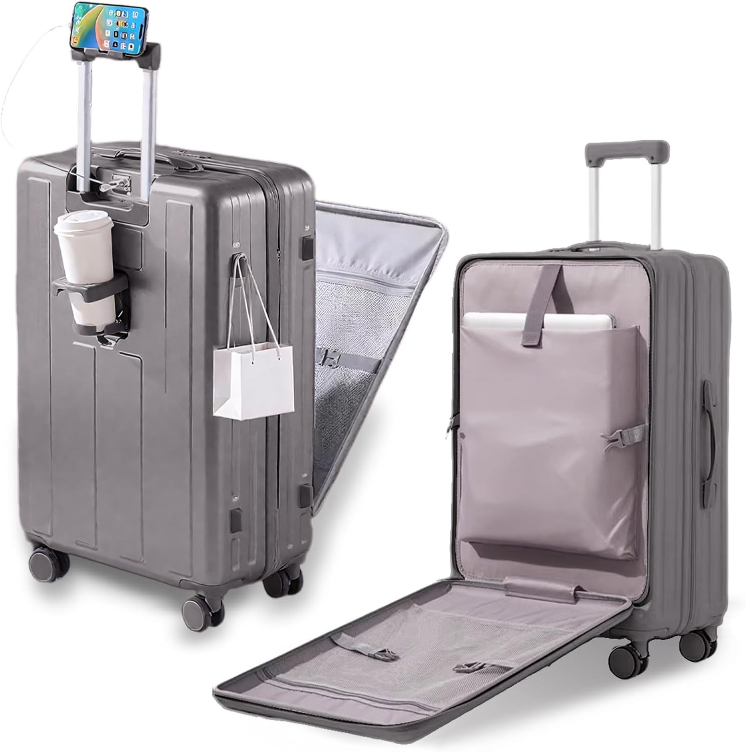 With Usb Charger & Cup Holder - Airline Approved