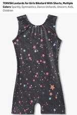 Sleeveless Biketard One Piece Dance Gymnastics Leotard w/Shorts Sz 3/4