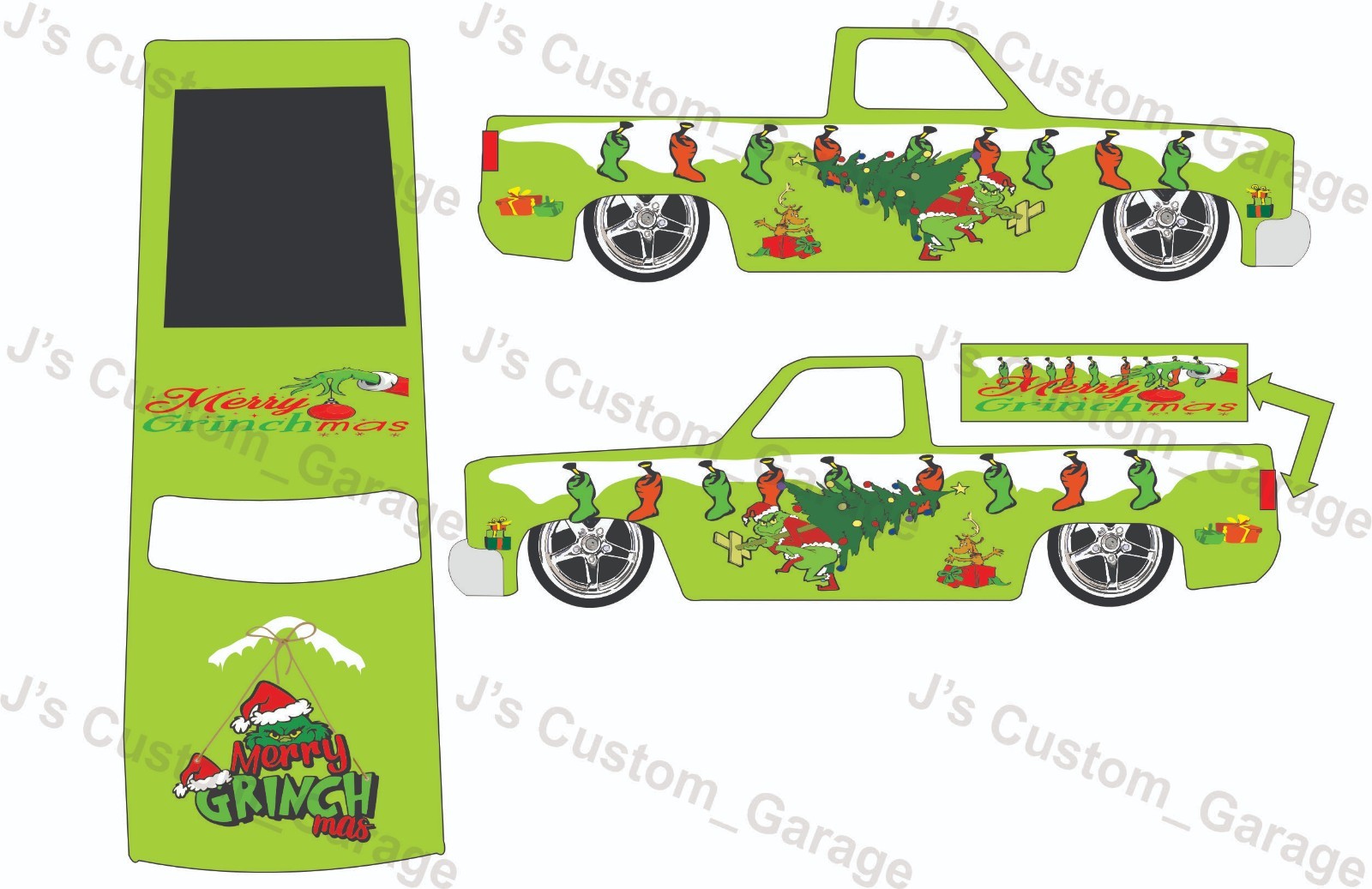 christmas grinch 83  1/64 custom white toner water slide Decal For Hot Wheels