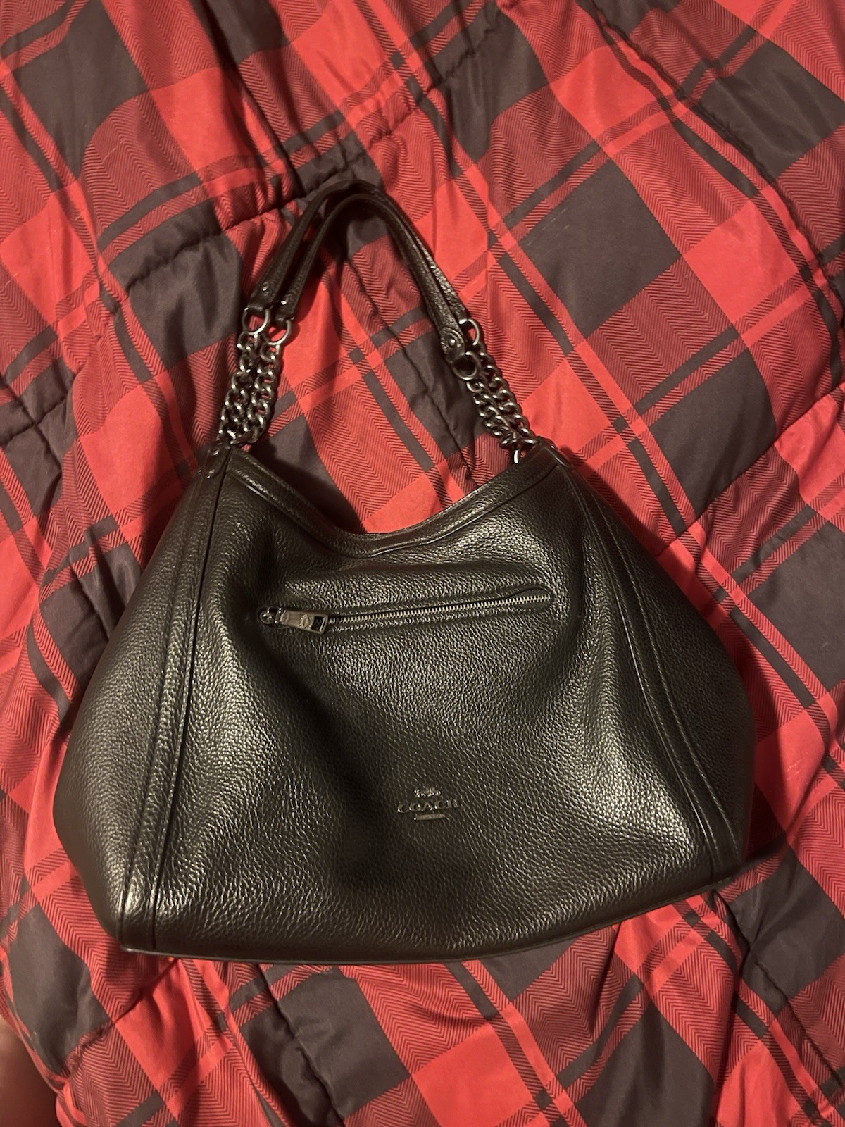 Authentic Coach Leather Shoulder bag with chain handle