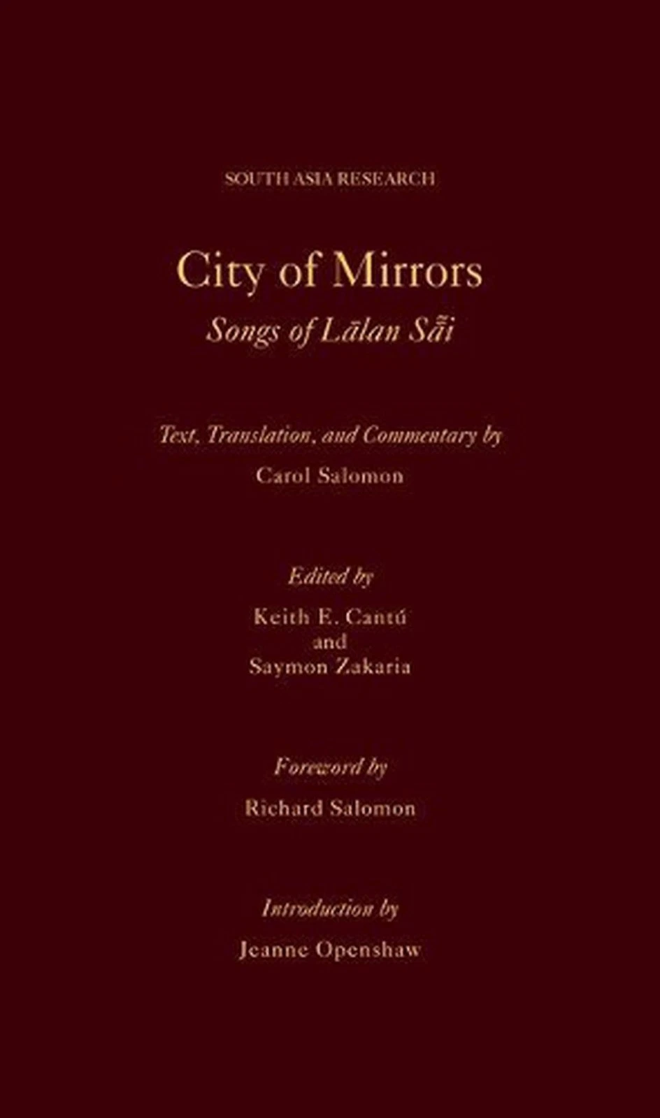 City of Mirrors: Songs of Lalan Sai by Carol Salomon (English) Hardcover Book