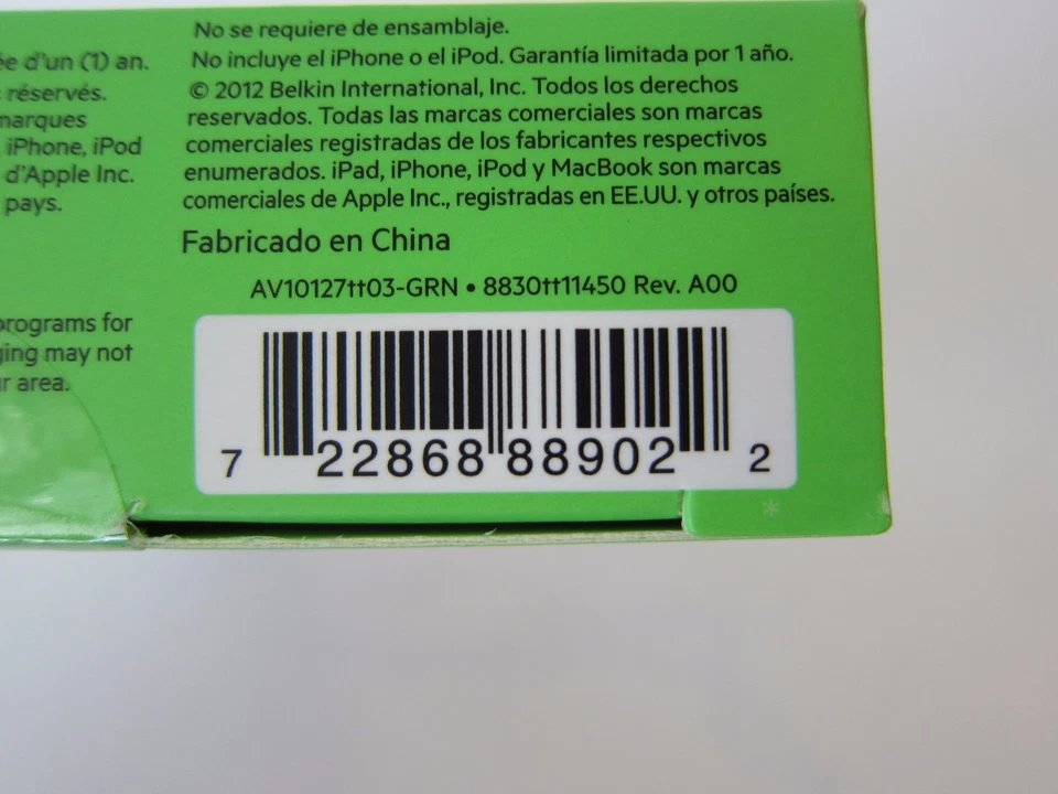 Nuevo cable plano Belkin AV10127tt03-GRN AUX 3 PIES color verde nuevo Foto 3 de 3