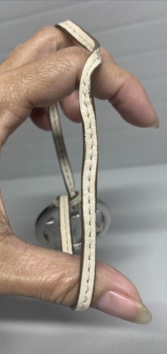 Michael Kors Replacement Silver Metal Cream Leather String Hang Tag Charm - Picture 5 of 9