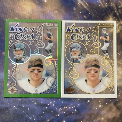 2023 Illusions Will Levis Rookie King Of Cards Green & King Of Cards White RC 