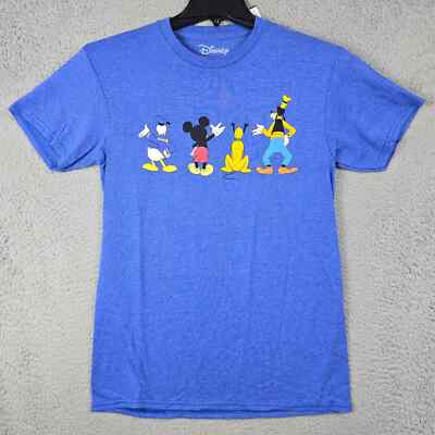 Disney Friends Shirt Mens Small S Blue Mickey Mouse Park World Casual Goofy NWT