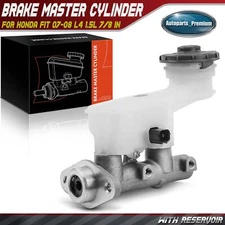 Brake Master Cylinder w/ Reservoir & Sensor for Honda Fit 07-08 L4 1.5L 7/8 In.
