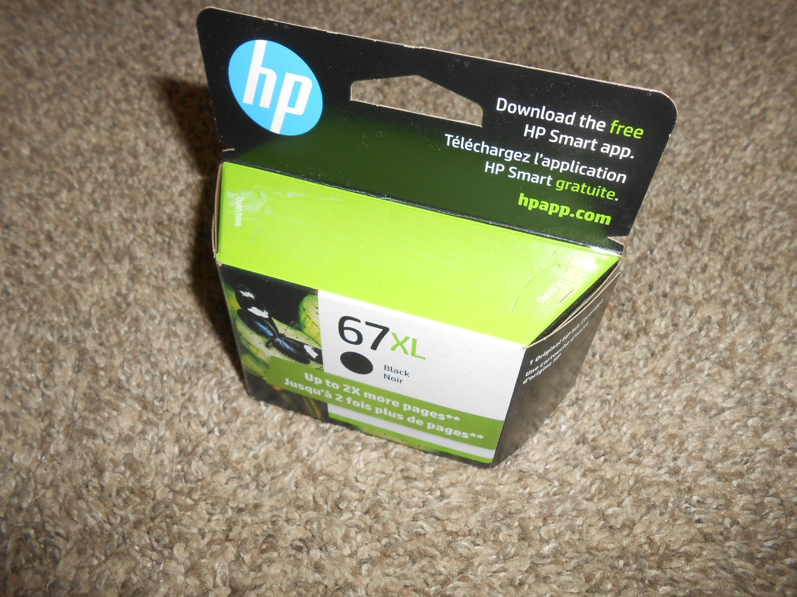 HP 67XL Black Highyield Ink Cartridge Works w/ HP DeskJet 1255, EXP
